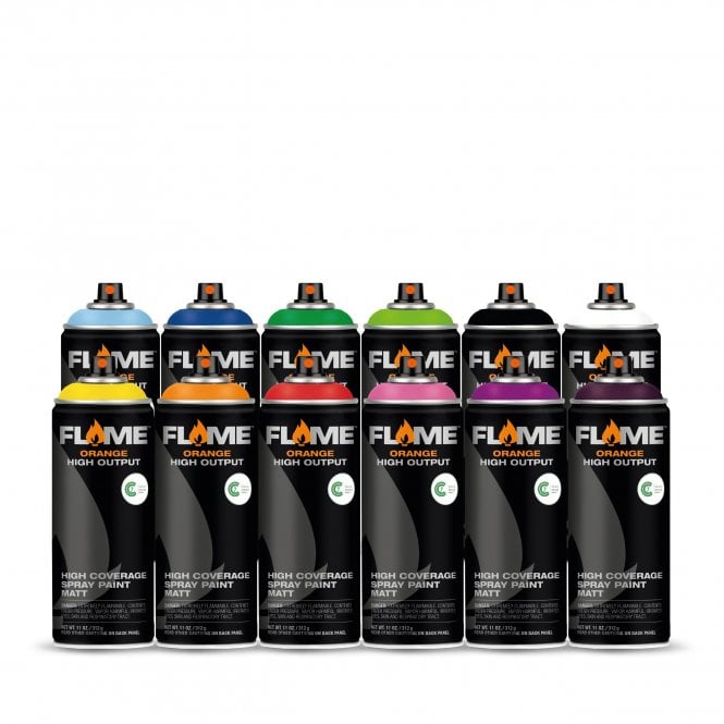 Flame Orange Spray Paint - 12 Can Pack