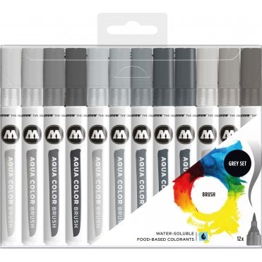 Aqua Brush Grey Set - 12