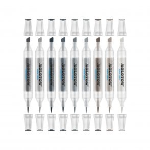 Aqua Twin Marker - Grey Bundle (9)