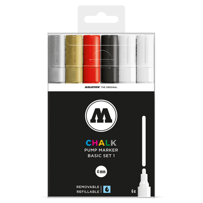 Molotow Chalk Basic Set 1 4mm Round Tip (6)