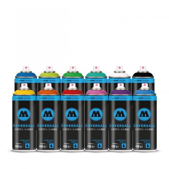 Molotow Coversall Acrylic Water Based Spray Paint 400ml - 12 Can Pack