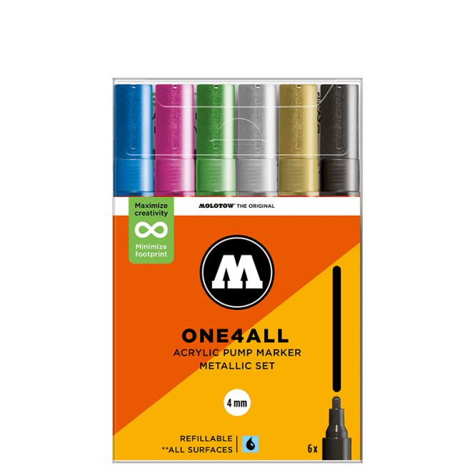 Molotow One4All 227HS Metallic Set 4mm Round Tip (6)