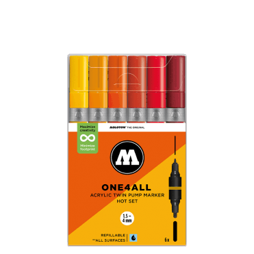 One4All Acrylic Twin Pump Marker - Hot Set (6)
