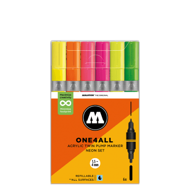 One4All Acrylic Twin Pump Marker - Neon Set (6)
