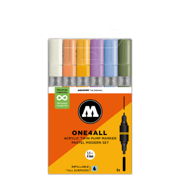 One4All Acrylic Twin Pump Marker - Pastel Modern Set (6)