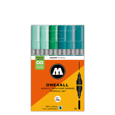 One4All Acrylic Twin Pump Marker - Tropical Set (6)