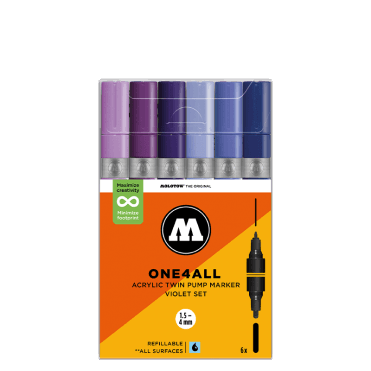One4All Acrylic Twin Pump Marker - Violet Set (6)