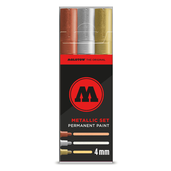 Molotow Permanent Paint Metallic Marker Set 4mm