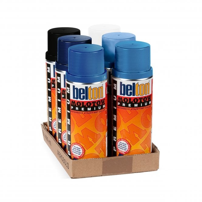 Molotow Premium Blue Bundle (6 Can Pack)