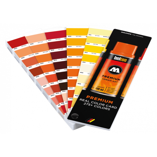 Molotow Premium True Colour Chart - 275+ Real Colours