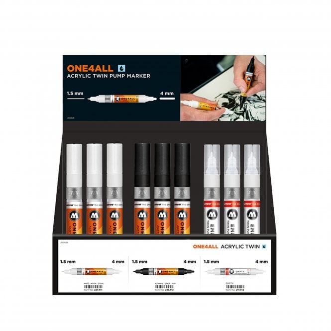 Molotow Sales Display - One4All Acrylic Twin (Black/White/Empty)