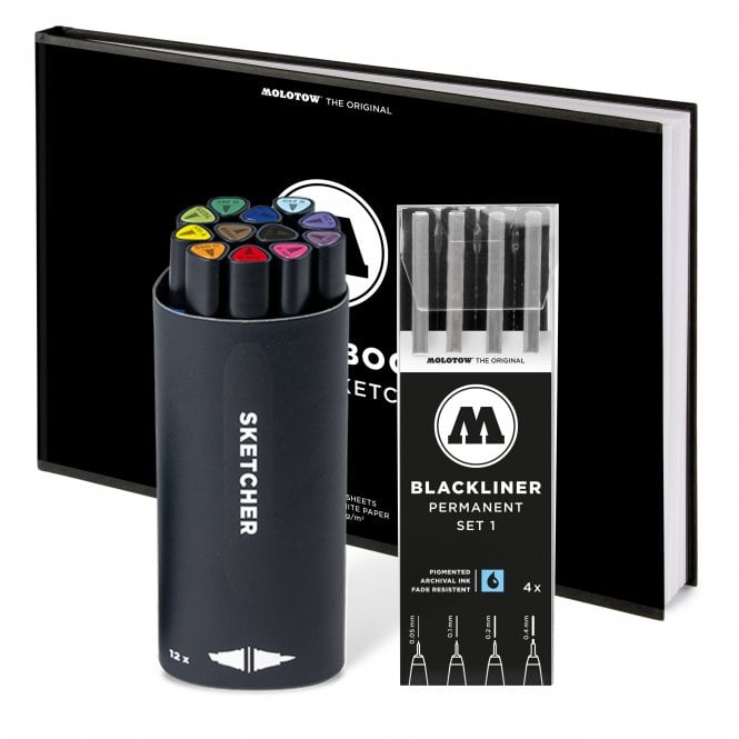 Molotow Sketcher Twin Markers Blackbook Pack 1