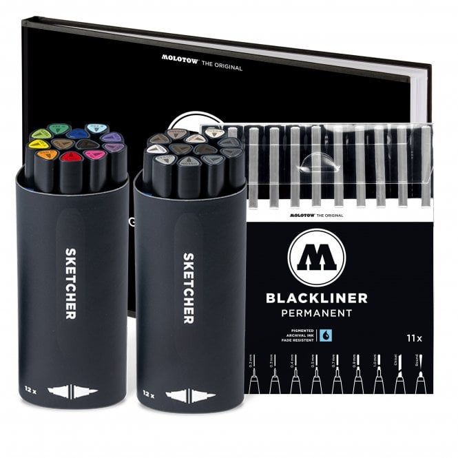 Molotow Sketcher Twin Markers Blackbook Pack 3